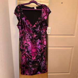 V neck satin dress